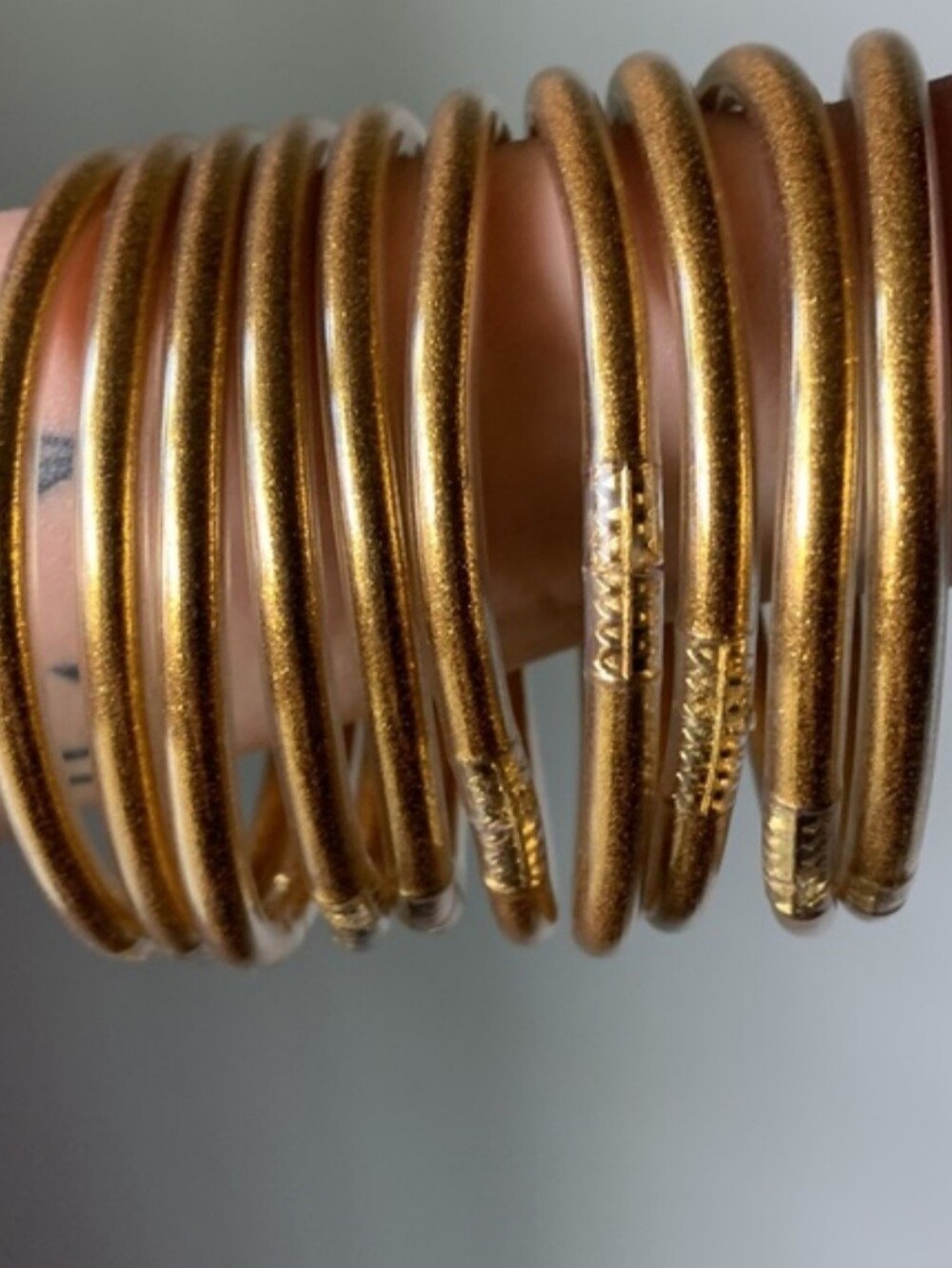 Gold Coil Bangle Bracelet Set - Women - Picture 2 of 2